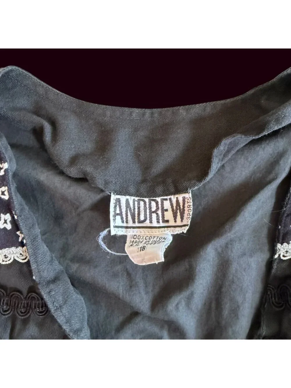 Vintage Andrew Floral and Star Pattern With Silver Lace Details Patchwork Vest 1